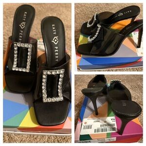 Katy Perry Collections Black Heels with Silver Accents